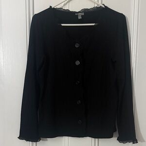 J. Jill Black Decorative Cardigan